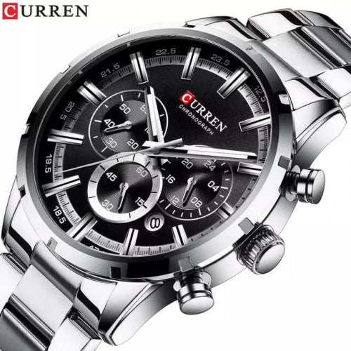 CURREN 8355 PLATA FONDO NEGRO