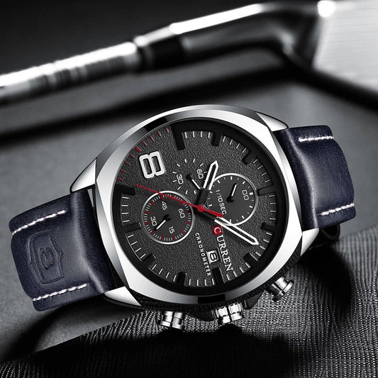 Reloj Curren 8324 Plata Fondo Negro