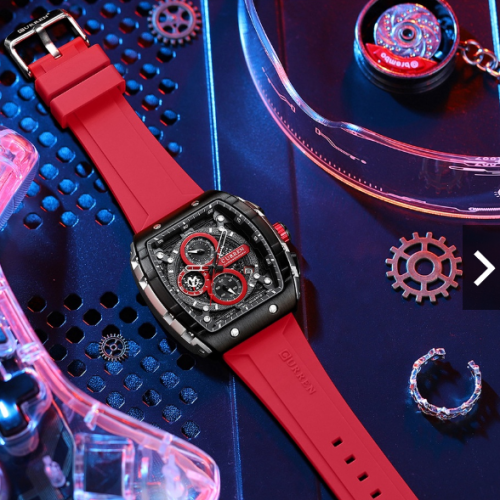 CURREN 8442 PULSO SILICONA ROJO