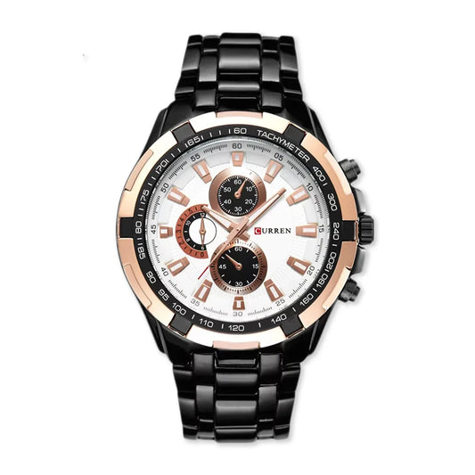 Reloj CURREN REF. 472 Negro/Blanco/Dorado