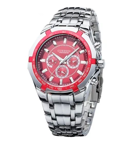 Reloj CURREN REF. 702 Plata/Rojo