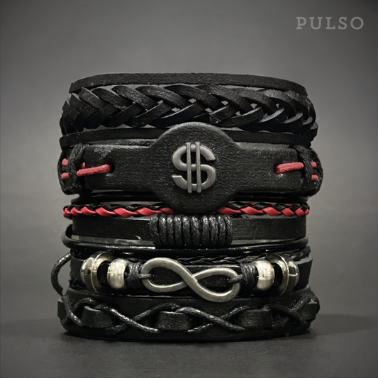 Pulsera Infinito Negro/Roja Ref: 7033-30