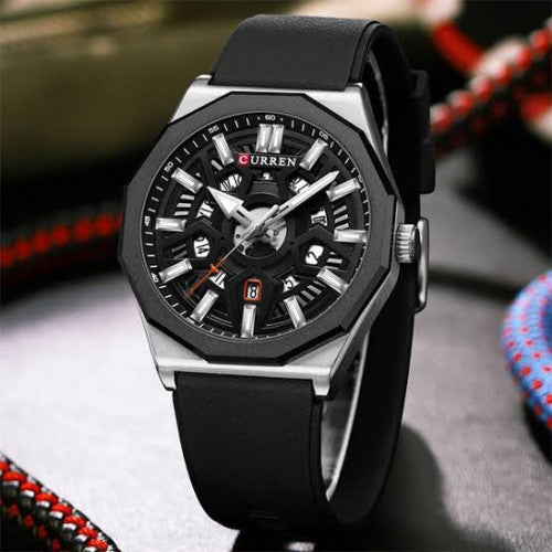 RELOJ CURREN 8437 PLATA NEGRO
