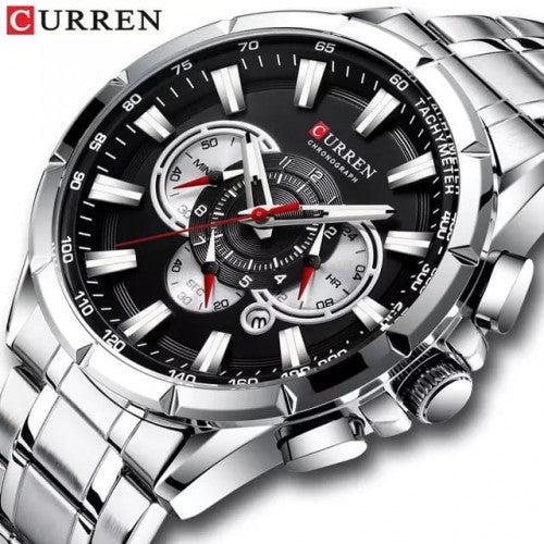 CURREN 8363 PLATA FONDO NEGRO