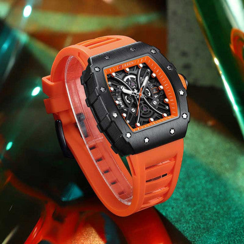 CURREN 8438NA NARANJA PULSO SILICONA
