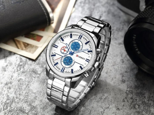 Reloj Curren 871 Plata/Blanco