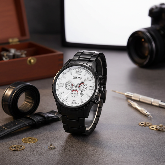 Reloj CURREN REF. 473 Negro/Blanco