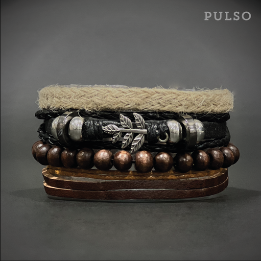 Pulsera Hoja Ref: 7029-27 Café