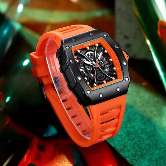 Reloj Curren 8438NA Naranja Pulso Silicona
