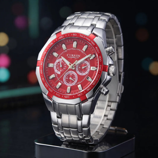 Reloj CURREN REF. 702 Plata/Rojo