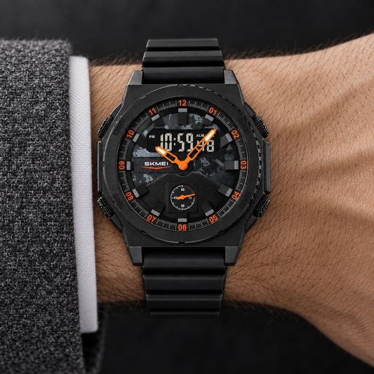 Reloj Skmei 2355 Negro Puntero Naranja – en la muñeca
