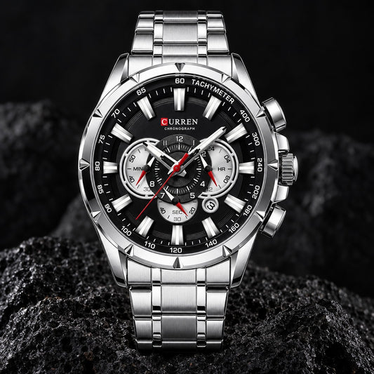 Reloj Curren 8363 Plata Fondo Negro – foto principal