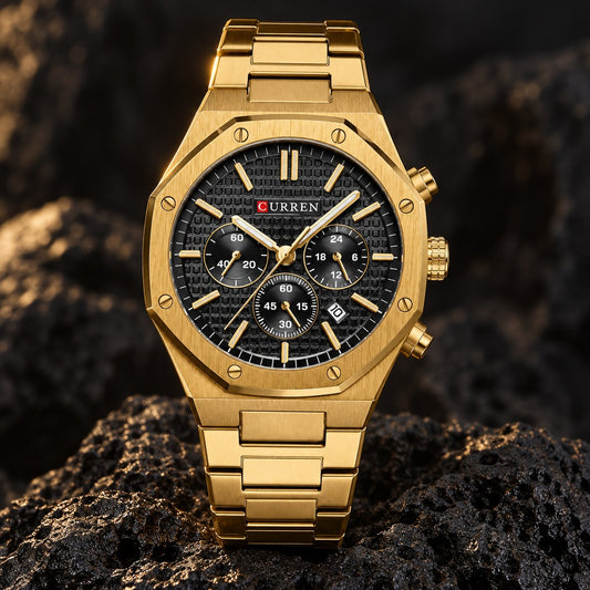 Reloj Curren 8440 Dorado Fondo Negro – foto principal