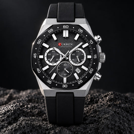 Reloj Curren 8489 Plata Fondo Negro – foto principal