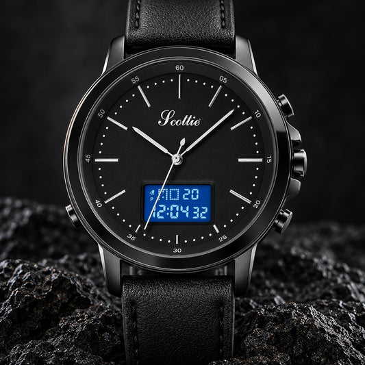 Reloj Scottie 1652 Todo Negro Doble Hora – foto principal