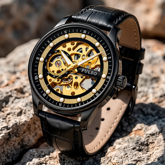 Reloj PULSO Ref. 2908 Negro/Dorado · de frente