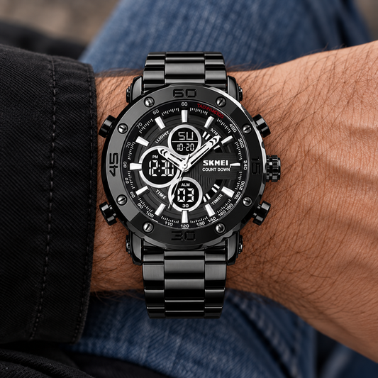 Reloj Skmei 1636 Negro · en la muñeca