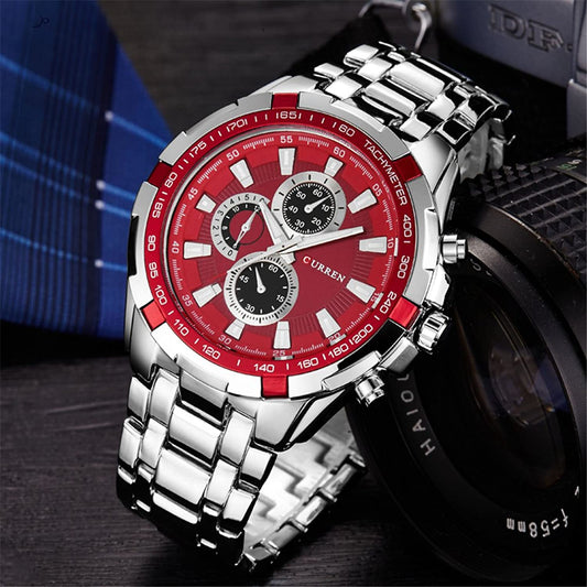 Reloj Curren REF: 472 Plata/Rojo