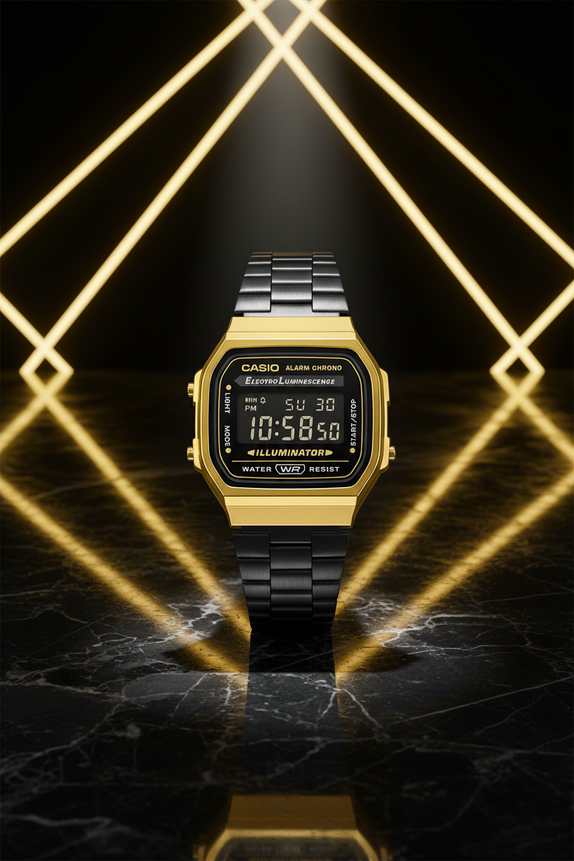 Reloj Casio Vintage A168WEGB-1B Negro