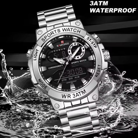 Reloj Naviforce Ref. 996 Plata/Fondo Negro