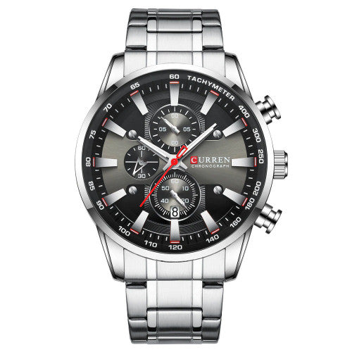 Reloj Curren 8351 Plata Fondo Negro