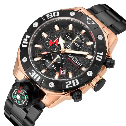 Reloj Megir Ref. 848 Negro/Dorado