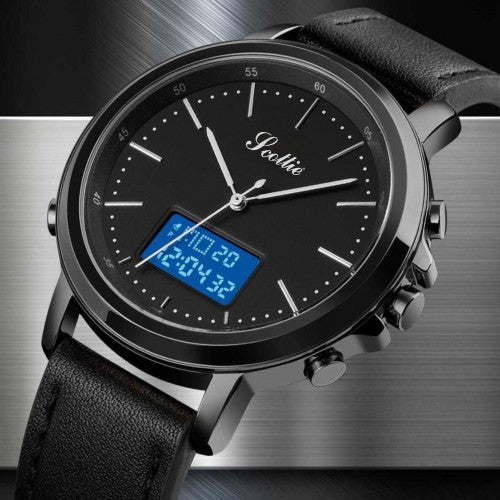 RELOJ SCOTTIE 1652 TODO NEGRO DOBLE HORA