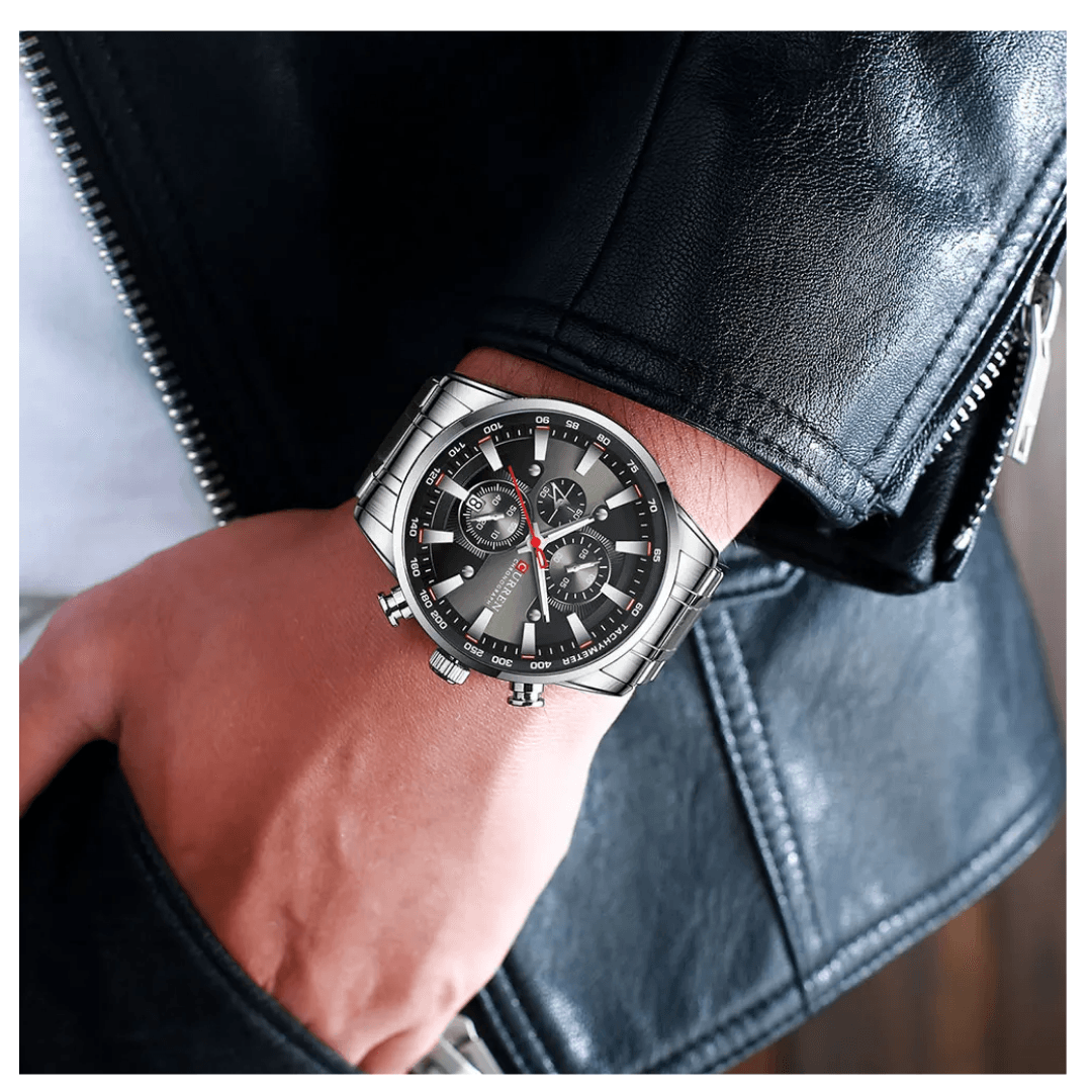 Reloj Curren 8351 Plata Fondo Negro