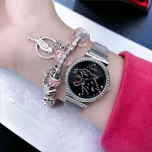 Reloj Scottie Pantera Plateada + Pulsera de Dijes
