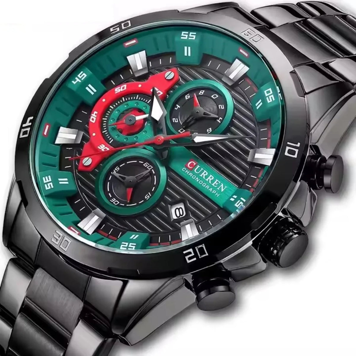 Reloj Curren 8402 Negro Verde Rojo