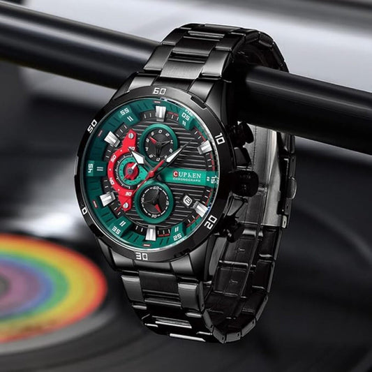 Reloj Curren 8402 Negro Verde Rojo