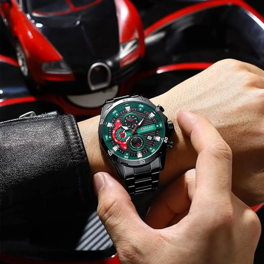 Reloj Curren 8402 Negro Verde Rojo
