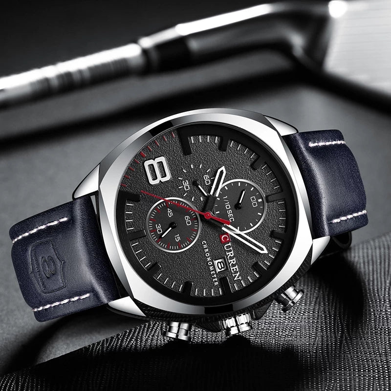 Reloj Curren 8324 Plata Fondo Negro