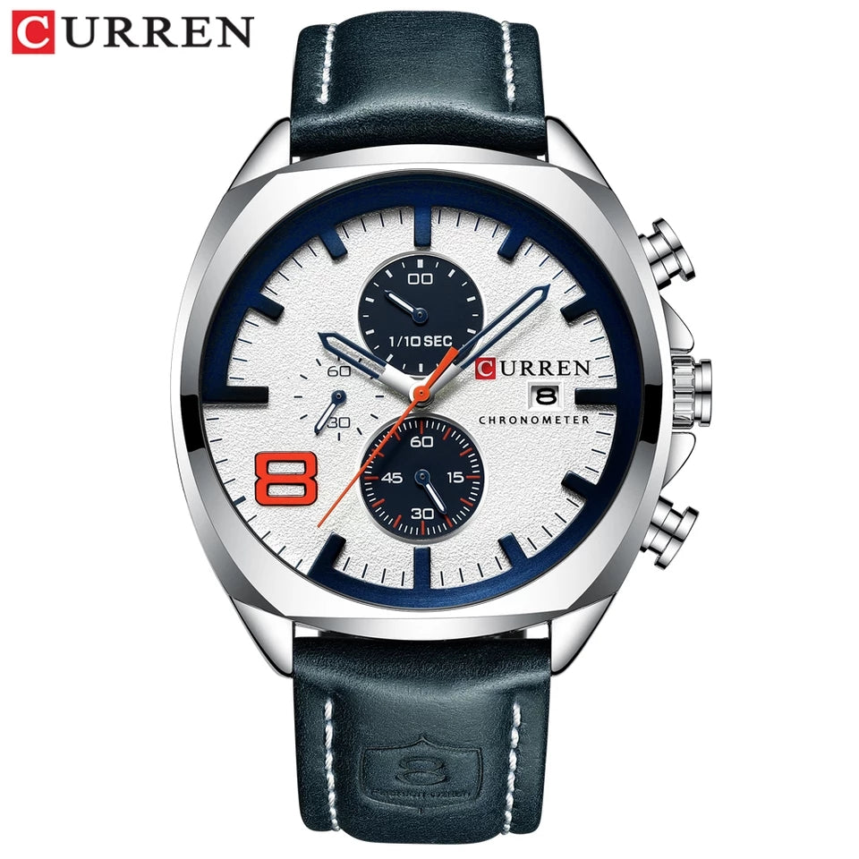 Reloj Curren 8324 Plata Fondo Blanco