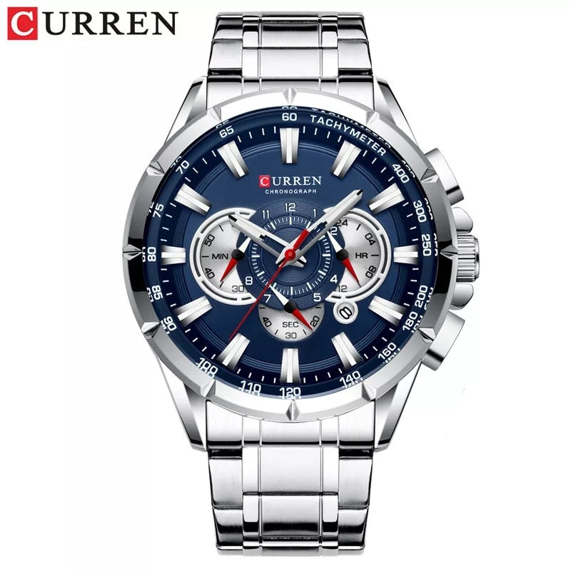 Reloj Curren 8363 Plata Fondo Azul