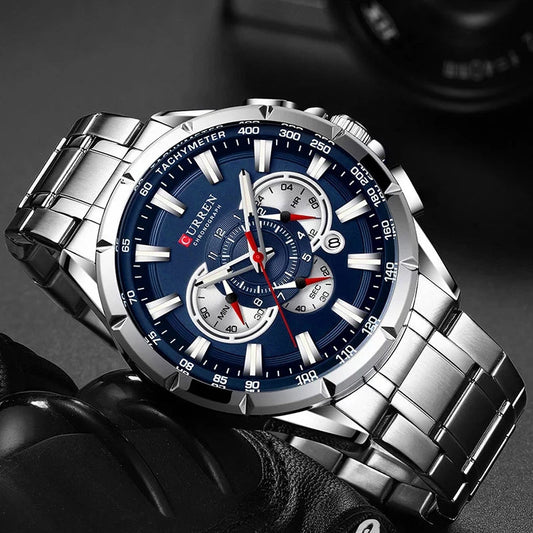 Reloj Curren 8363 Plata Fondo Azul