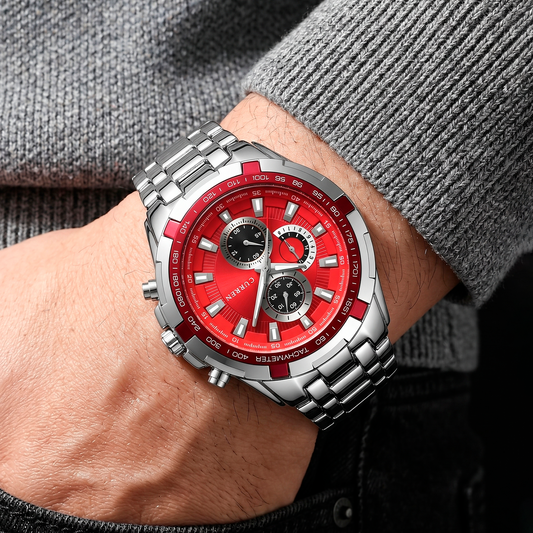 Reloj Curren REF: 472 Plata/Rojo