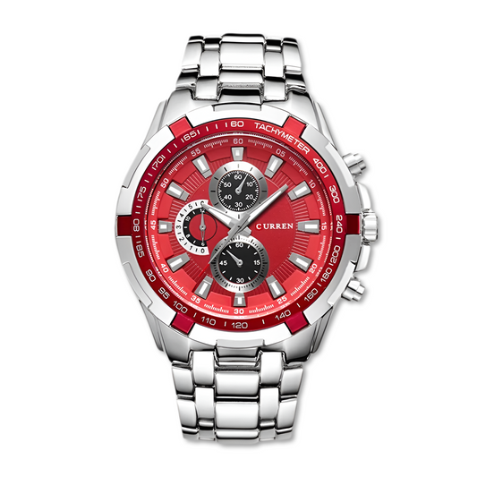 Reloj Curren REF: 472 Plata/Rojo