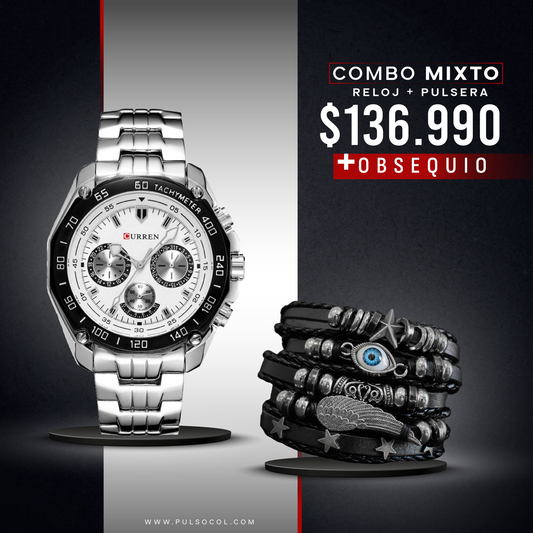 COMBO 516: RELOJ + PULSERA X $ 136.990