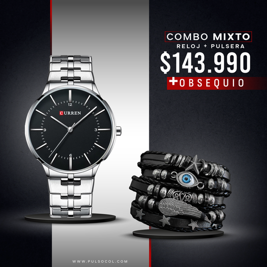 COMBO 518: RELOJ + PULSERA X $ 143.990
