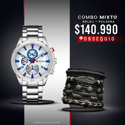 COMBO 520: RELOJ + PULSERA X $ 140.990