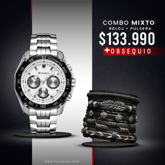 COMBO 522: RELOJ + PULSERA X $ 133.990
