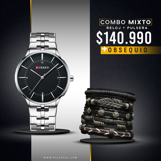 COMBO 524: RELOJ + PULSERA X $ 140.990
