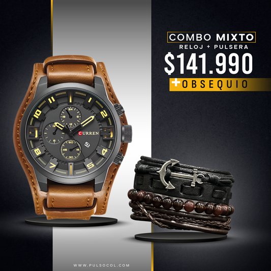 COMBO 525: RELOJ + PULSERA X $ 141.990