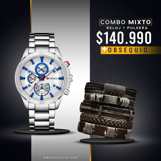 COMBO 532: RELOJ + PULSERA X $ 140.990