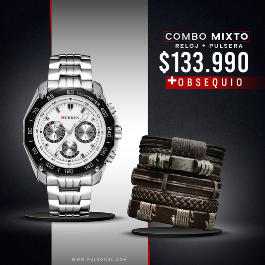 COMBO 534: RELOJ + PULSERA X $ 133.990