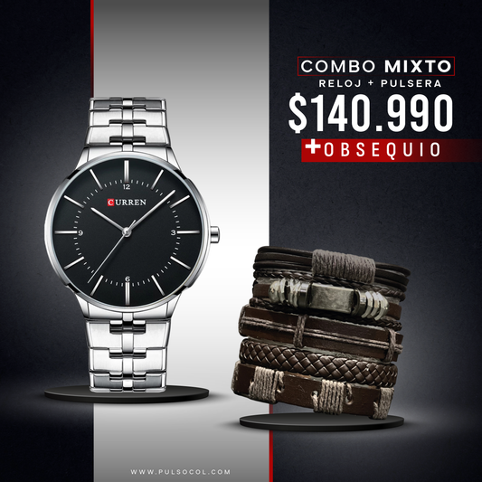 COMBO 536: RELOJ + PULSERA X $ 140.990