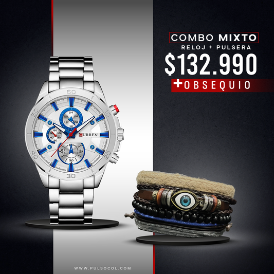 COMBO 538: RELOJ + PULSERA X $ 132.990