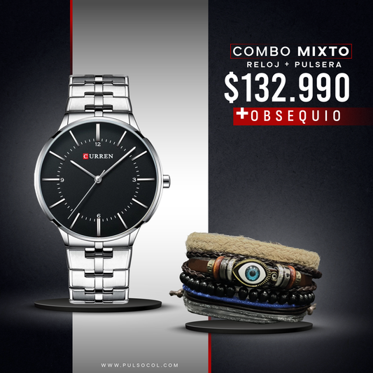 COMBO 542: RELOJ + PULSERA X $ 132.990