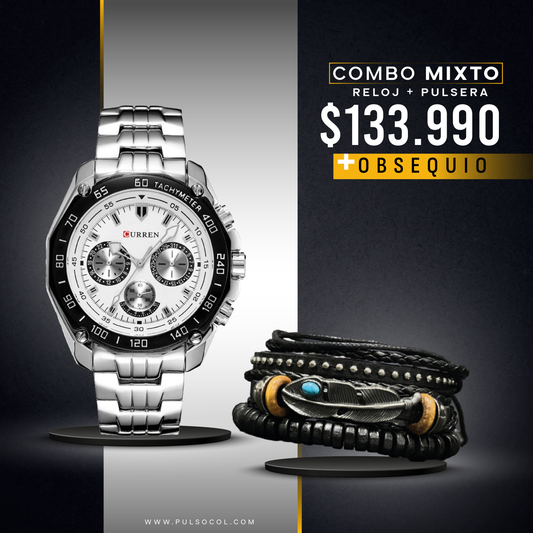 COMBO 546: RELOJ + PULSERA X $ 133.990